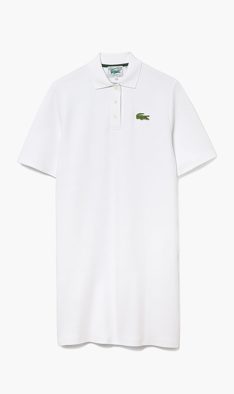 

Cotton Pique Polo Dress, White