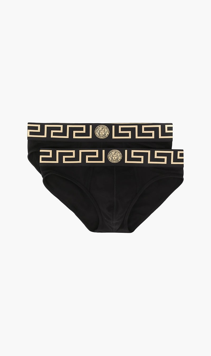 

Versace Black Greca Border Briefs Bi-pack for Men | The Deal Outlet