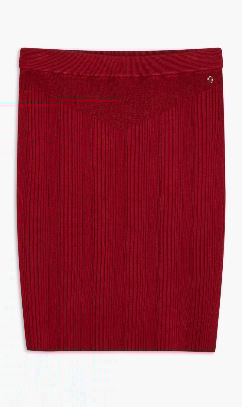 

Guess Red Ribbed Knit Skirt for Women | The Deal Outlet