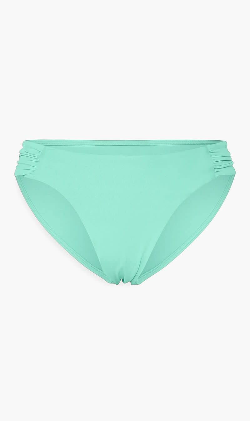 Seafolly Green High Leg Ruched Side Bikini Bottom for Women