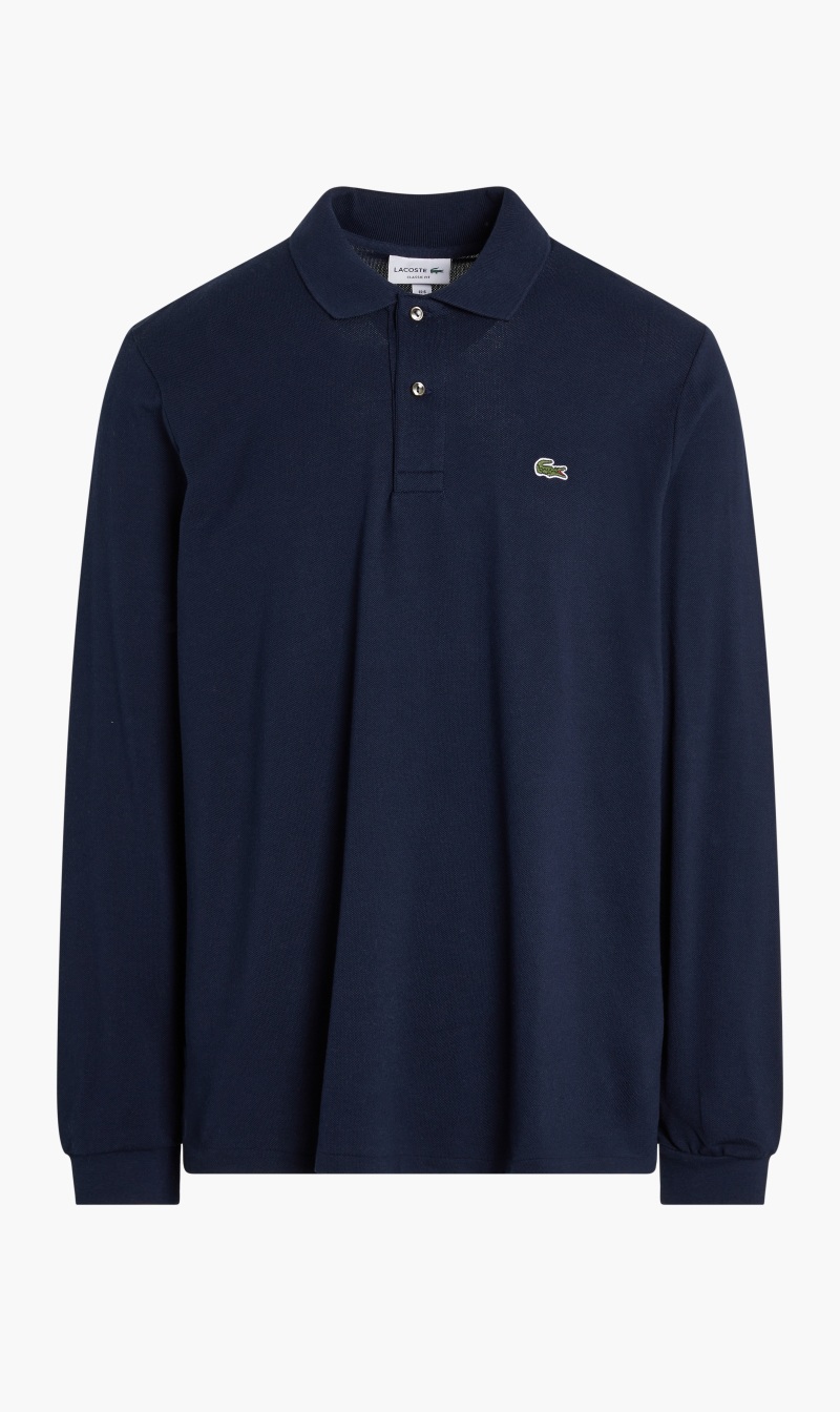 

Lacoste Blue Long Sleeved Ribbed Collar Shirt for Men | The Deal Outlet