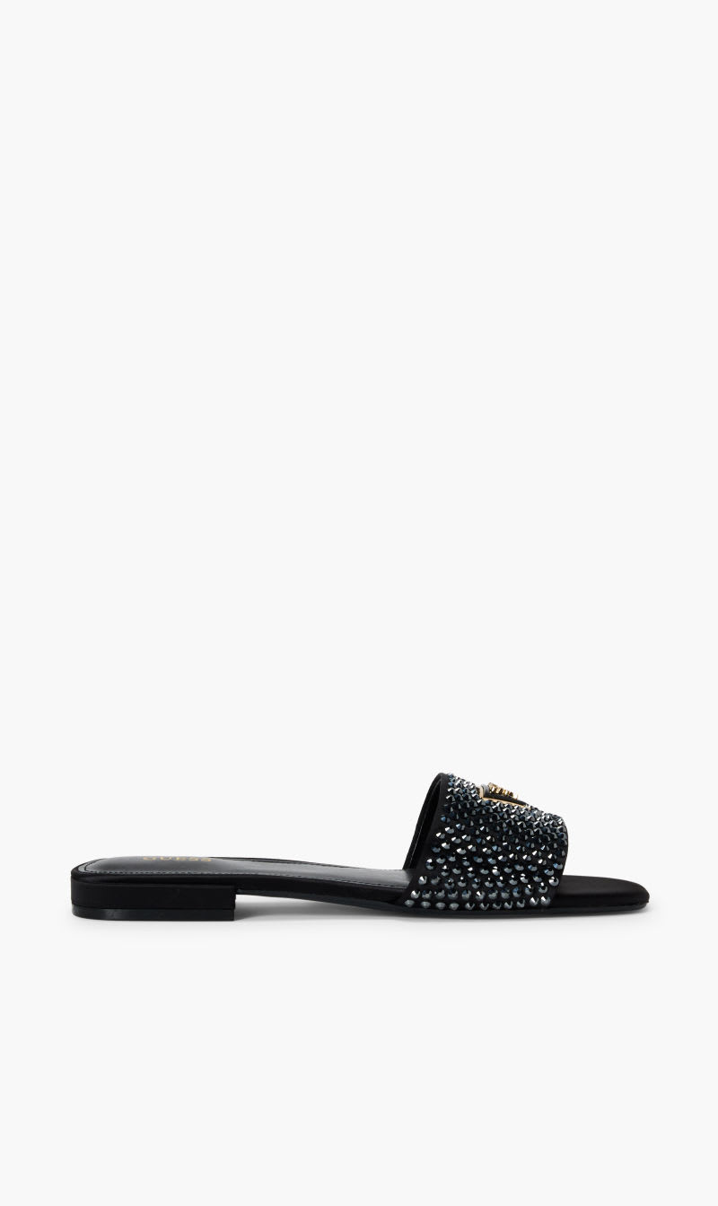 

Guess Black Tamech Dress Flat Sandals for Women | The Deal Outlet