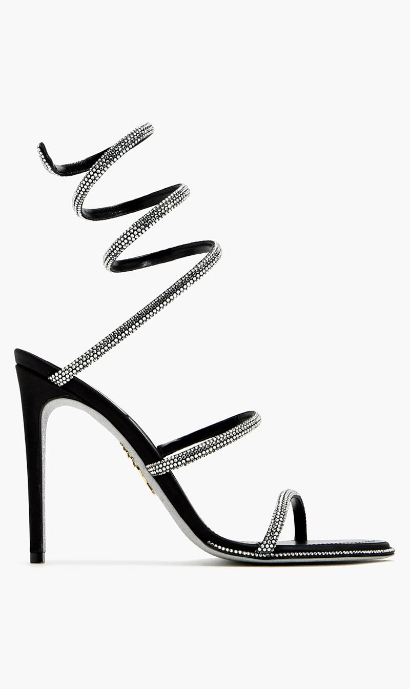 

Rene Caovilla Black Cleo Sandals for Women | The Deal Outlet