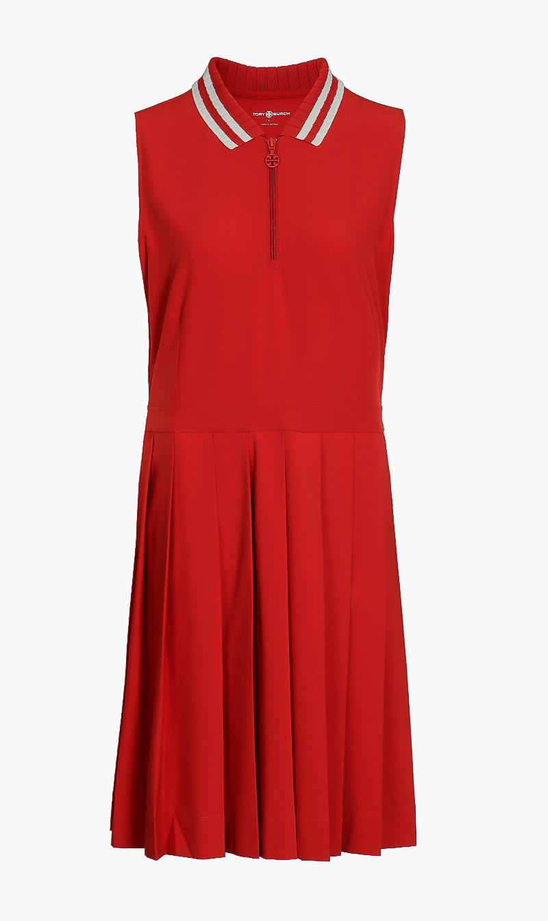 

Tory Burch Red Performance Pleated Golf Dress for Women | The Deal Outlet