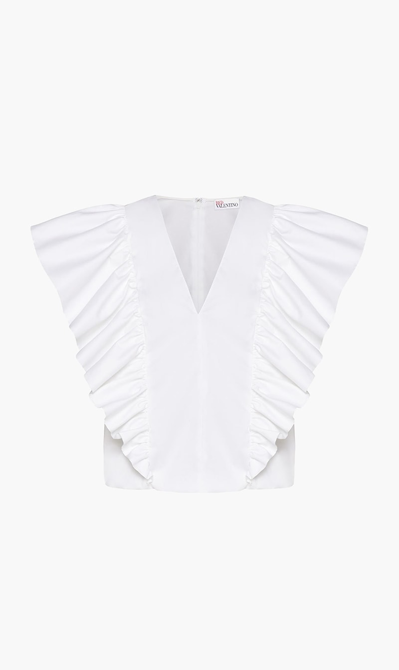 

Ruffle Detail Top, White