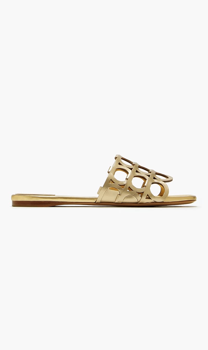 

Salvatore Ferragamo Gold Sandal for Women | The Deal Outlet
