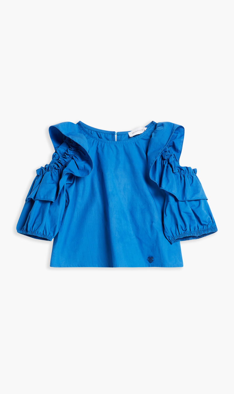 

Monnalisa Blue Top Con Volant Popeline L for Kids | The Deal Outlet