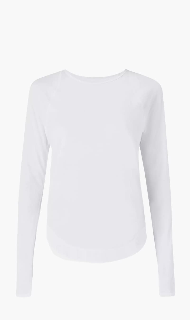 

Sweaty Betty White Breathe Easy Long Sleeve Top for Women | The Deal Outlet