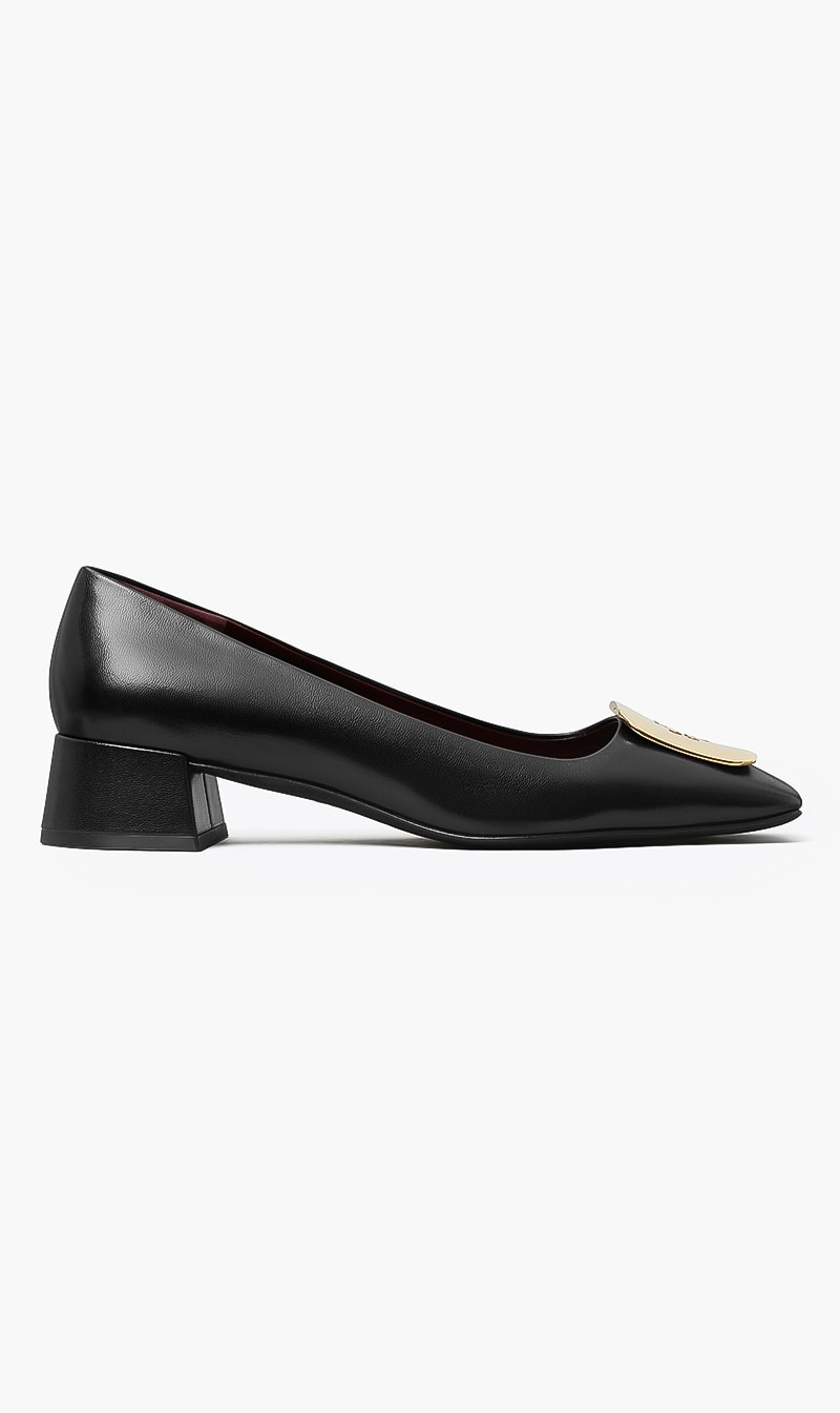

Tory Burch Black Georgia Embellished Leather Pumps for Women | The Deal Outlet