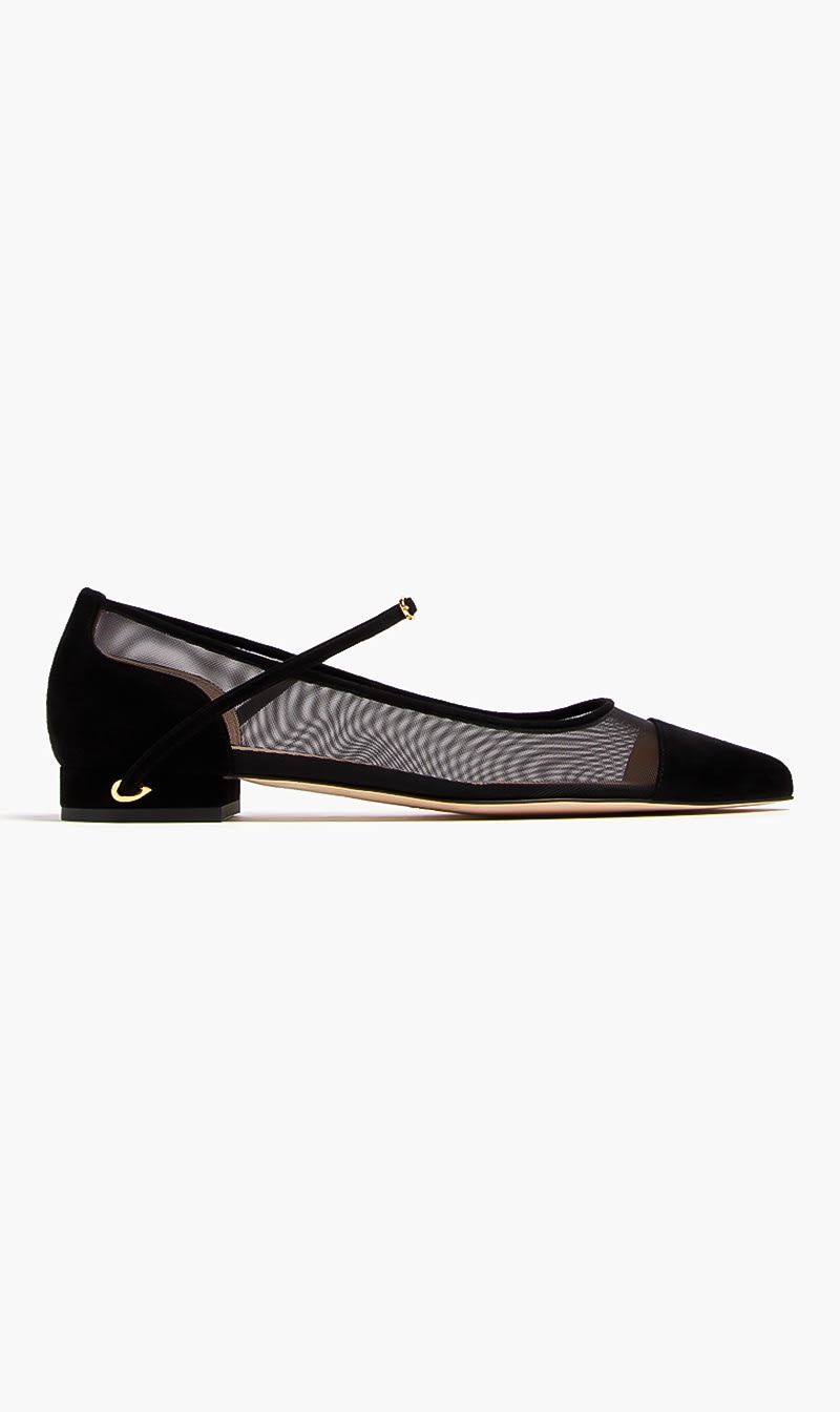 

Jennifer Chamandi Black Lorenzo Ballerinas for Women | The Deal Outlet