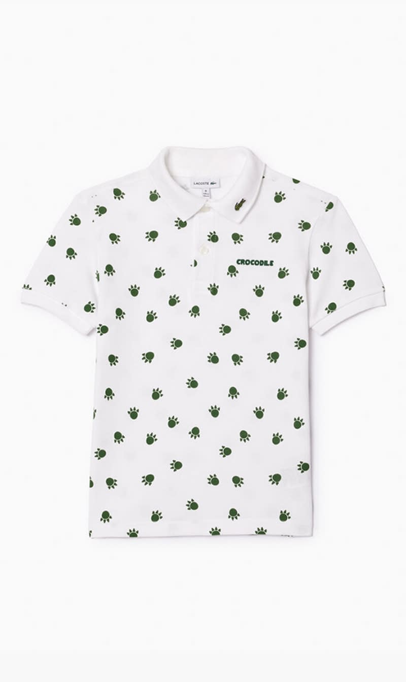 

Lacoste Green Printed Cotton Pique Polo Shirt for Boys | The Deal Outlet