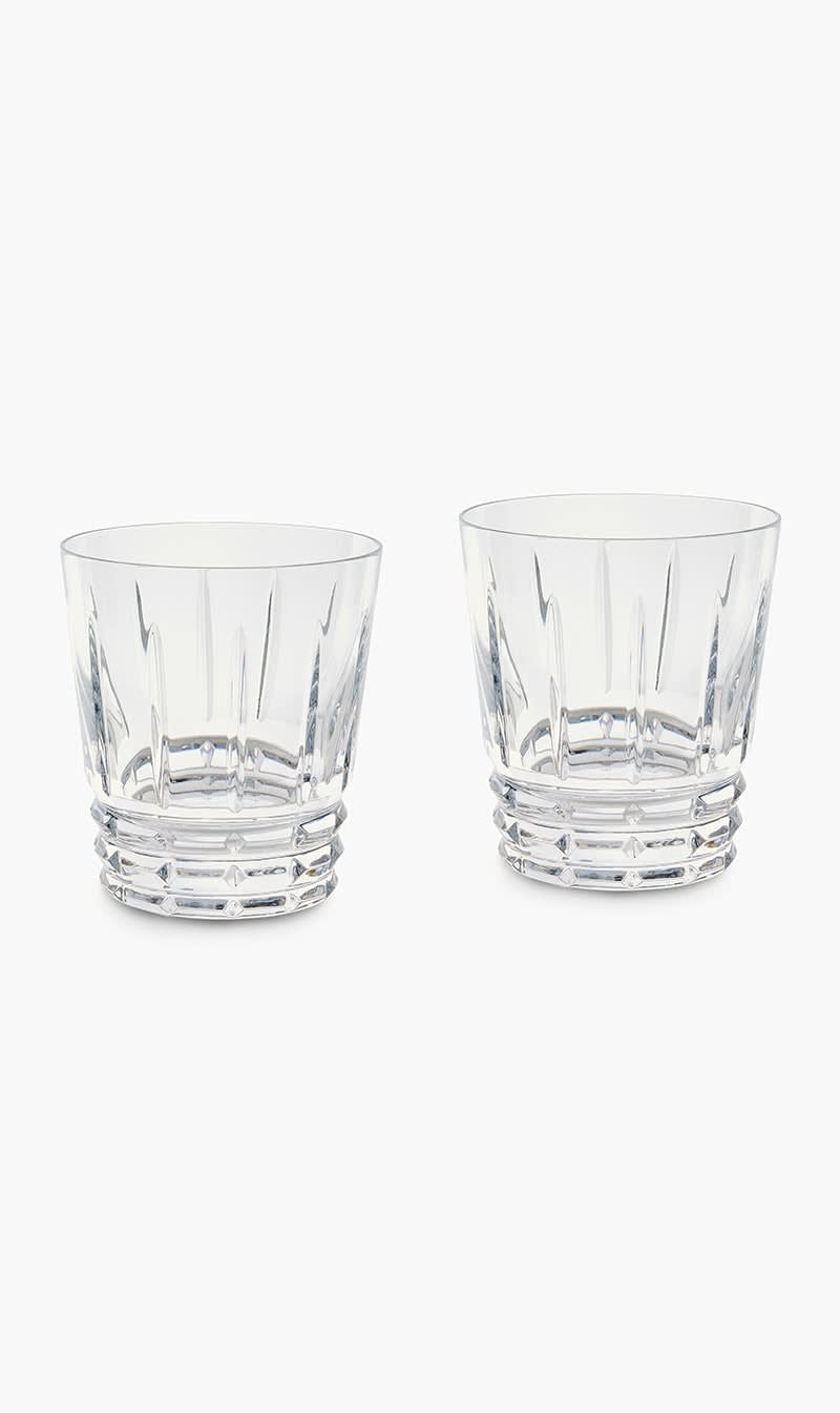 

Baccarat White Harlequin Drinking Glass Clear Set Of 2 | The Deal Outlet