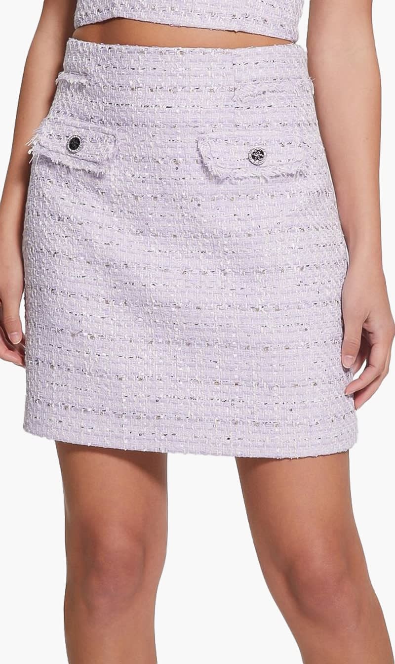 

Guess Purple New Sofia Mini Tweed Skirt for Women | The Deal Outlet