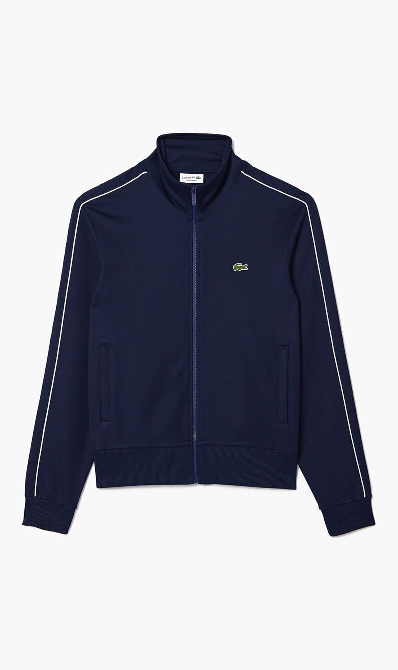 

Lacoste Navy_blue Paris Pique Zip Front Track Jacket for Men | The Deal Outlet