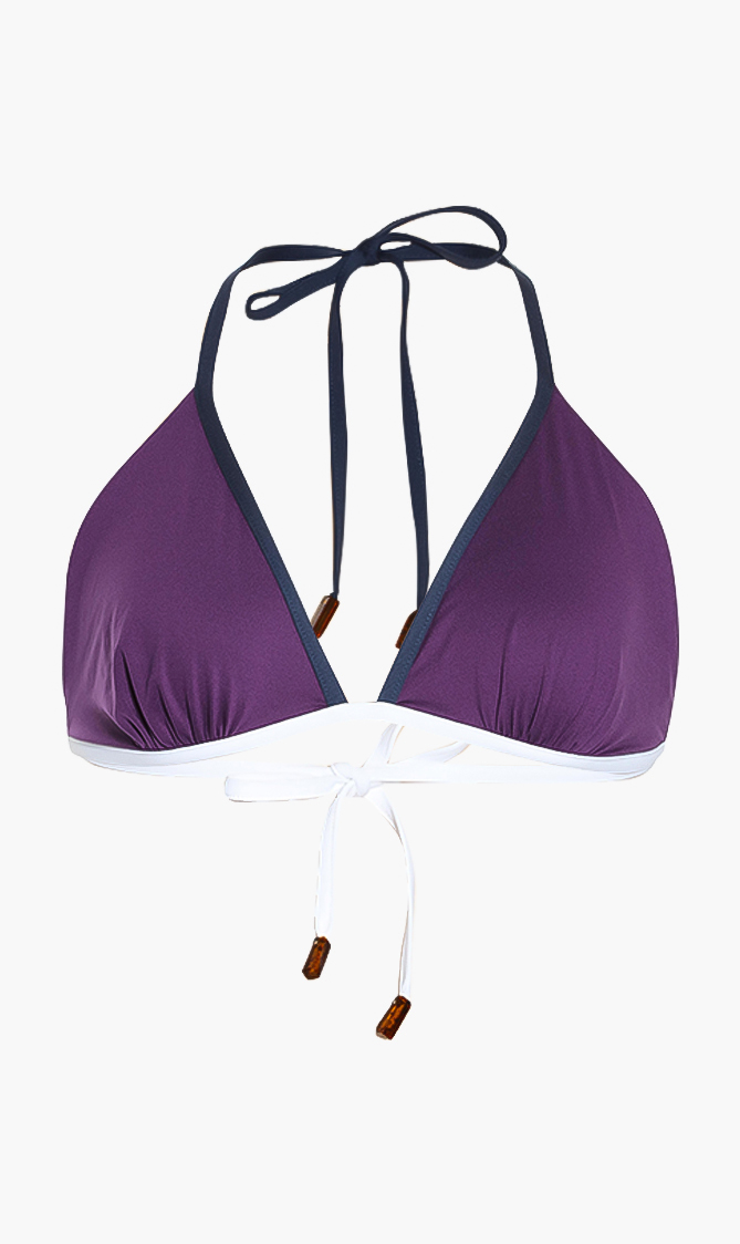 

Vilebrequin Purple Fan Anchor Print Halter Bikini Top for Women | The Deal Outlet