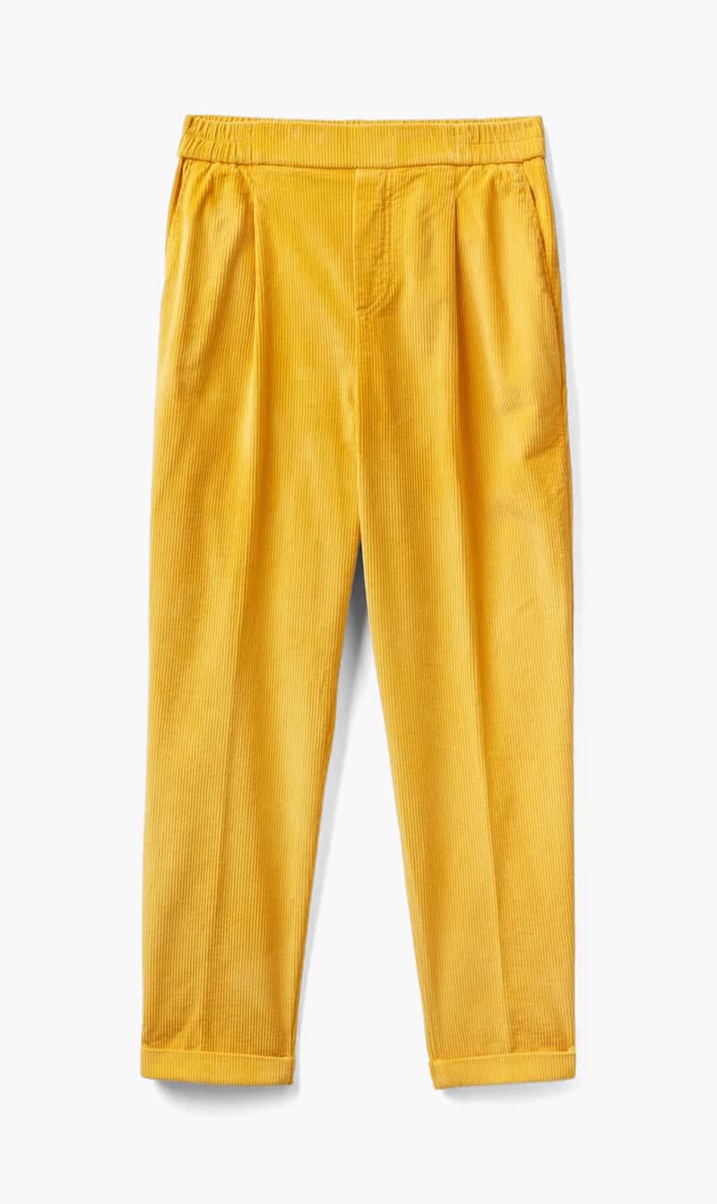 Yellow United Colors Of Benetton Blue Velvet Chino Trousers for Women