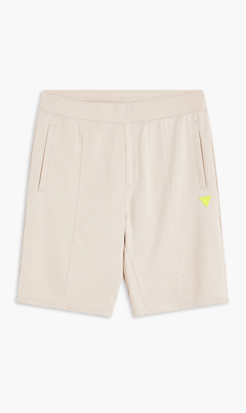 

Guess White Ezra Shiny Fleece Shorts for Men | The Deal Outlet