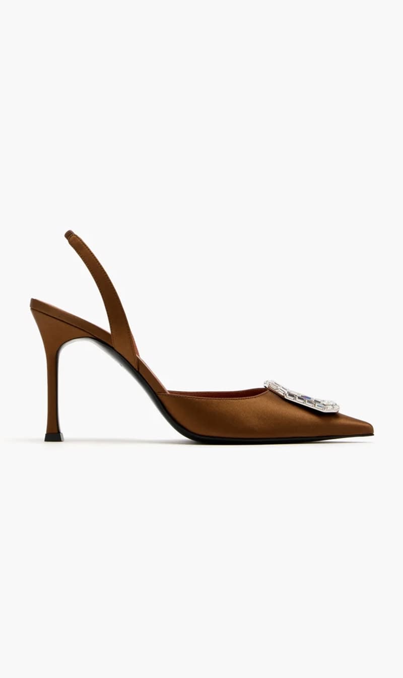 

Amina Muaddi Brown Amina Muaddi Camelia Slingback Pumps for Women