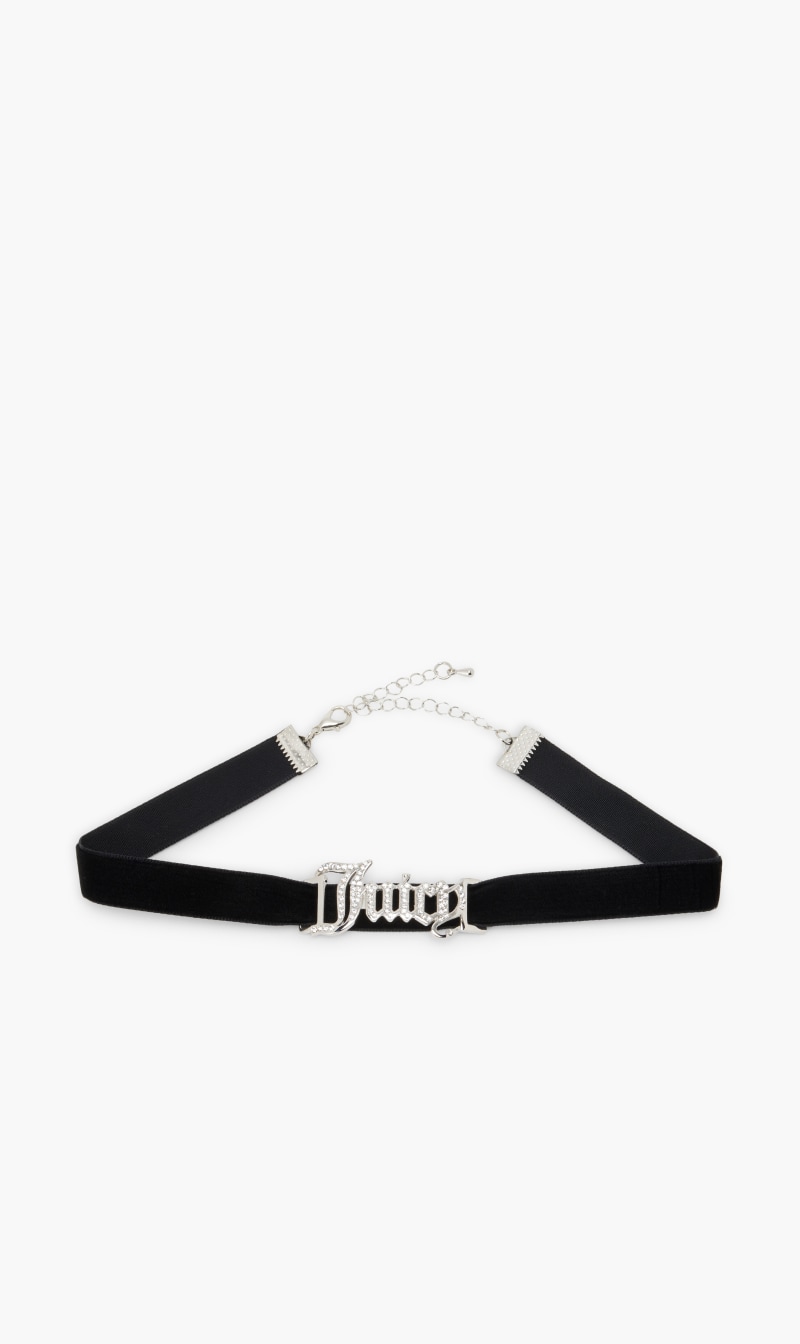 

Juicy Couture Black Velvet Tape Choker for Women | The Deal Outlet
