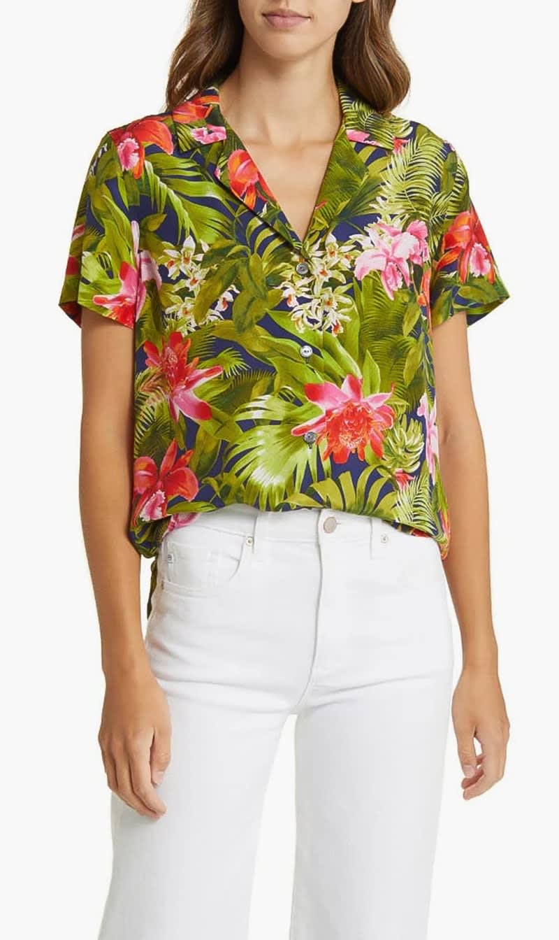 Tommy Bahama Multi-color Paradise Perfect Talulla Short Sleeve Shirt for Women
