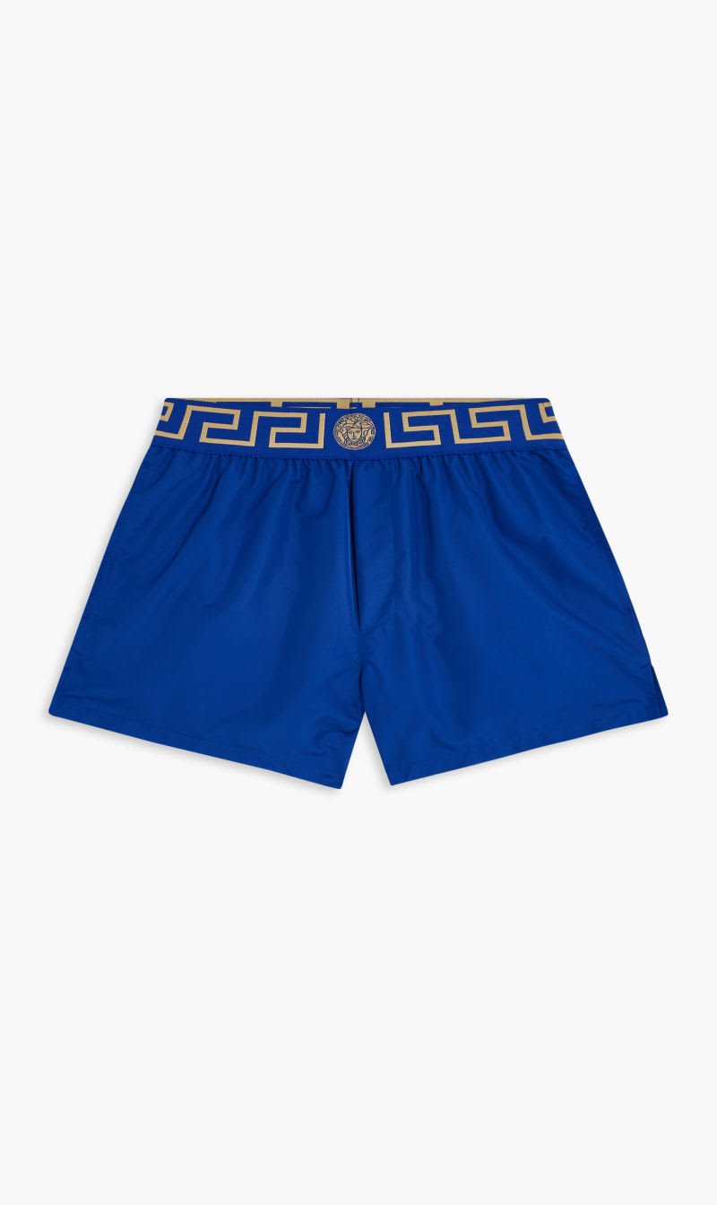 

Versace Blue Greca Border Short Swim Shorts for Men | The Deal Outlet