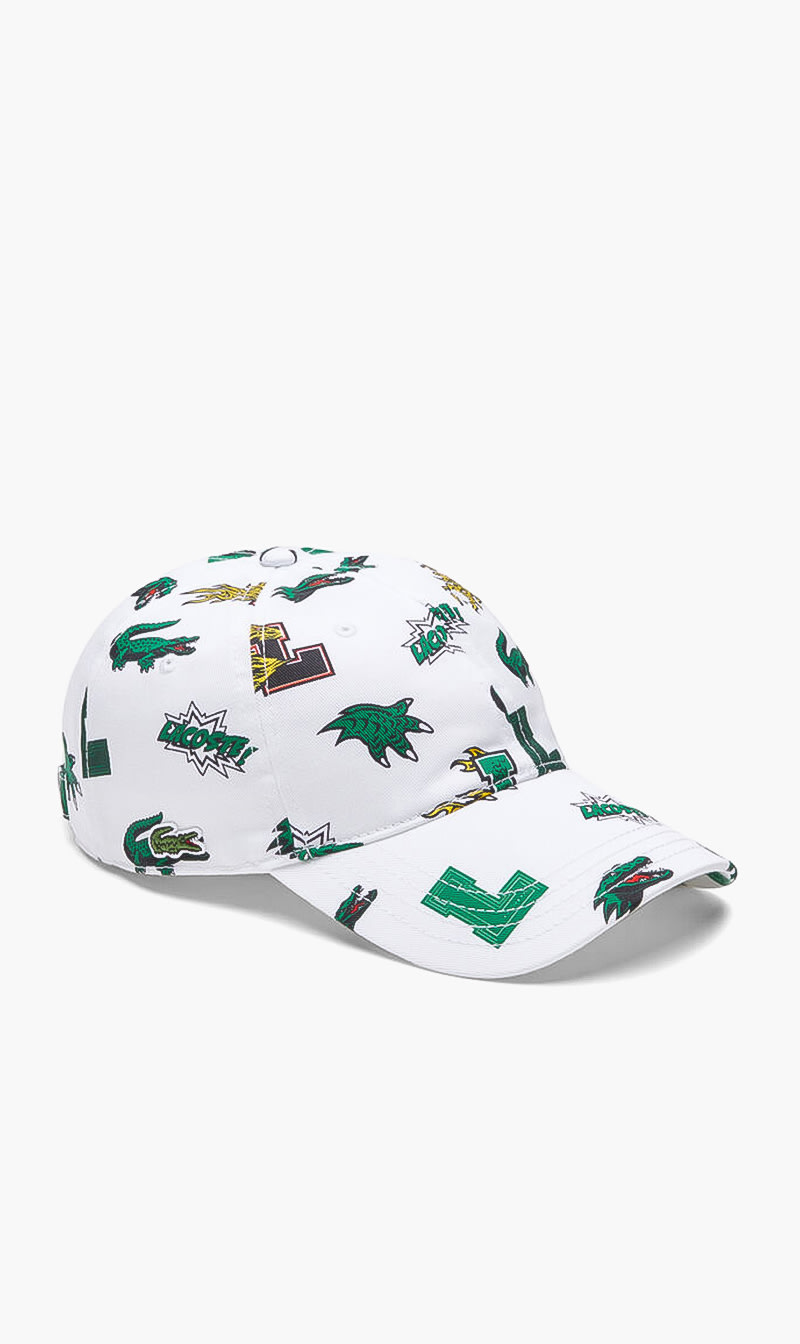 

Lacoste White All Over Print Cap for Men | The Deal Outlet