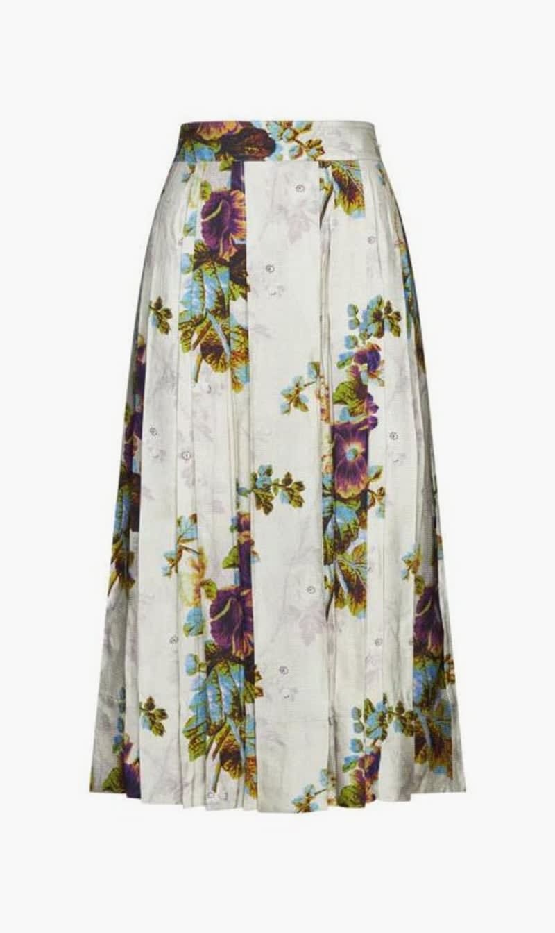 

Tory Burch Purple Pleated Floral Skirt for Women | The Deal Outlet