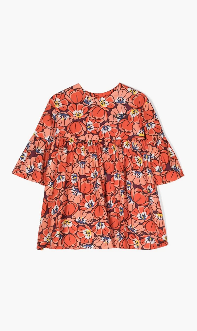 

Kenzo Orange Flower Dress for Girls | The Deal Outlet