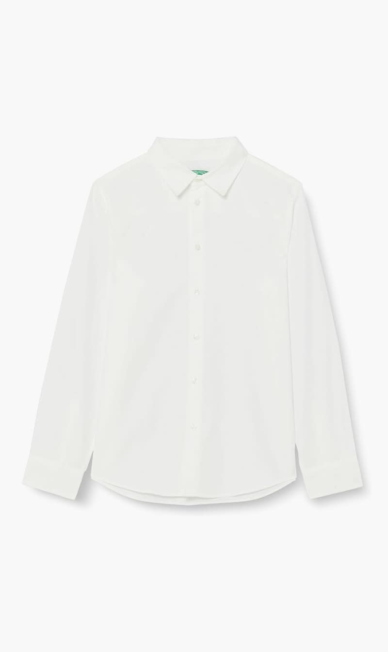 United Colors Of Benetton White Slim Fit Shirt for Boys