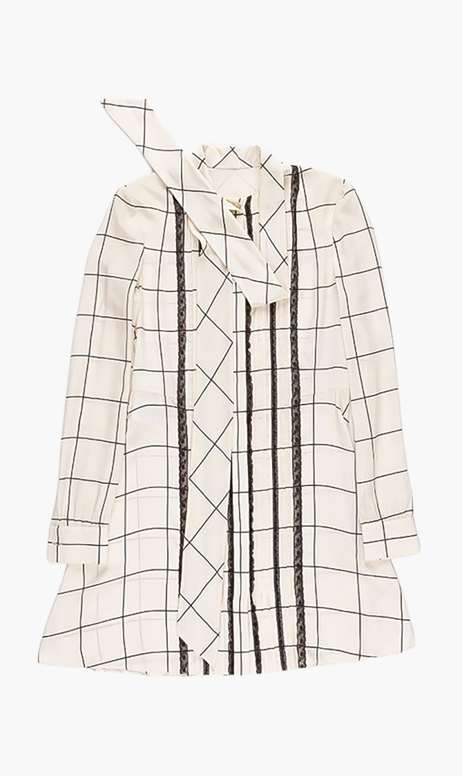 

Valentino Windowpane Shirt Dress