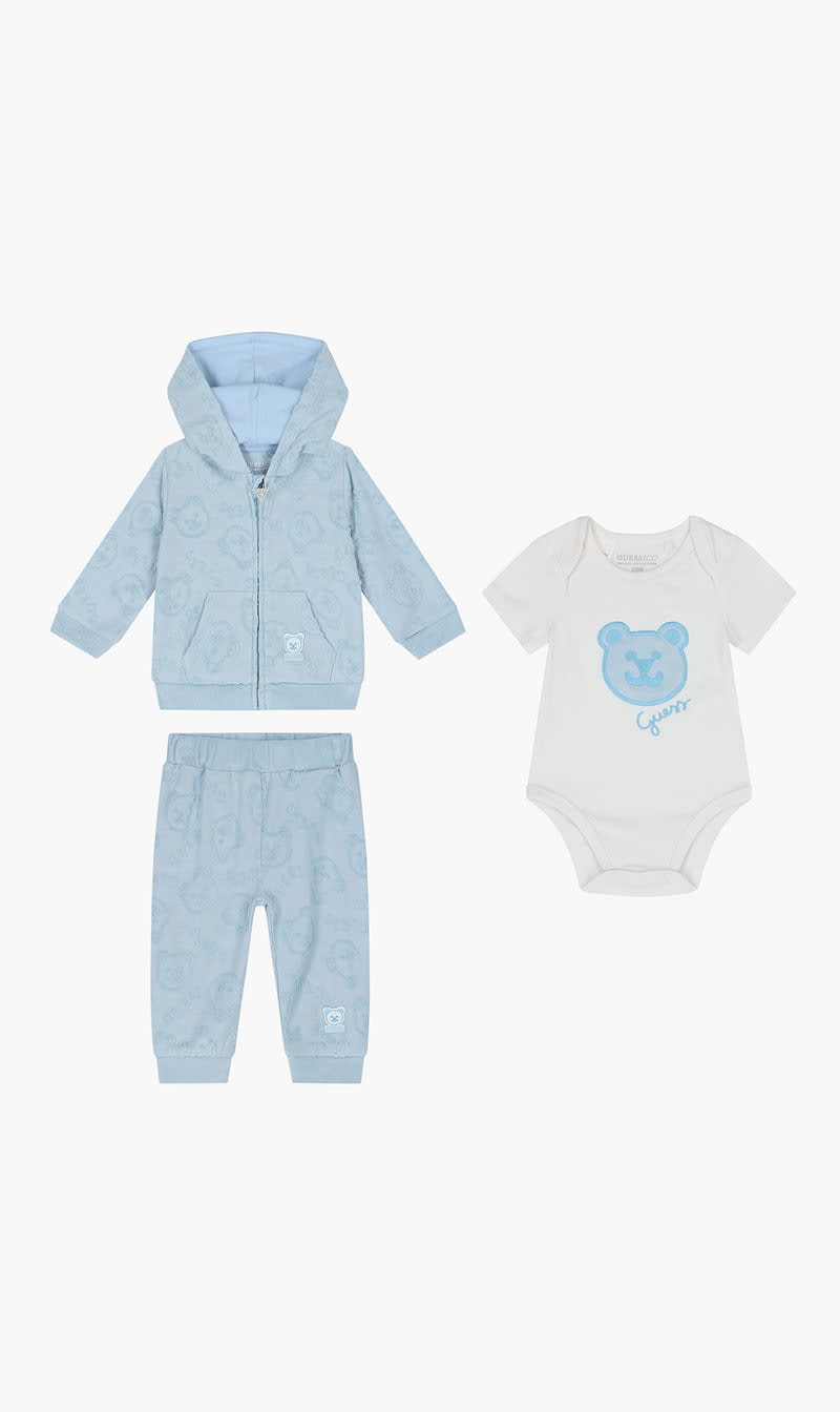 

Guess Blue Set Ls Sweatshirt+ss Body+pant | The Deal Outlet
