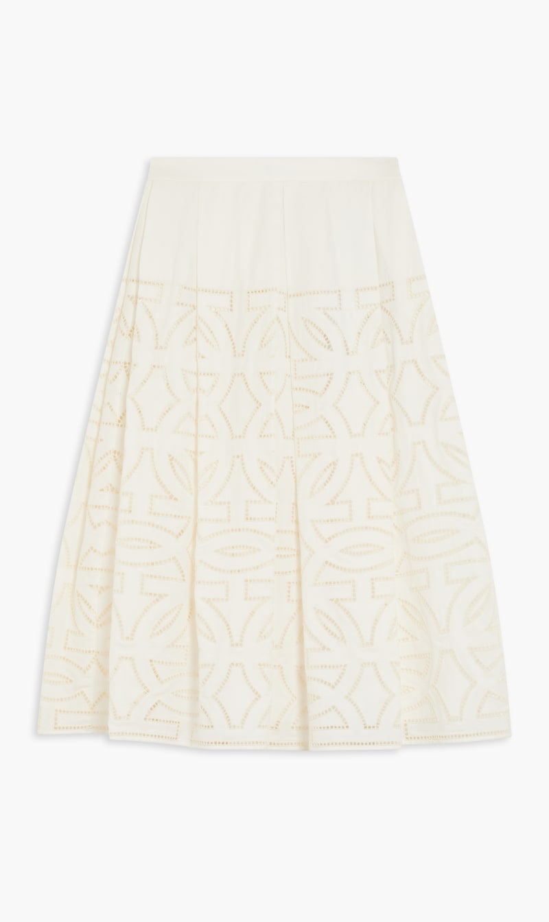 

Salvatore Ferragamo White San Gallo Skirt for Women | The Deal Outlet