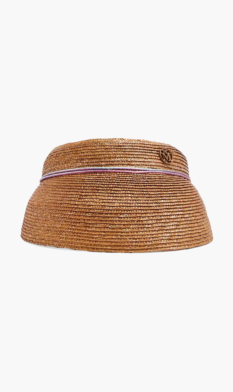 

Maison Michel Brown Patty Visor for Women | The Deal Outlet