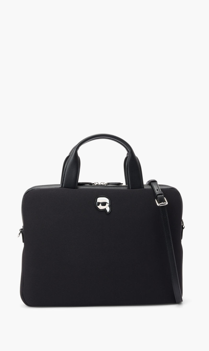 

Karl Lagerfeld Black Kikonik 2 Neop Laptop Bag for Men | The Deal Outlet