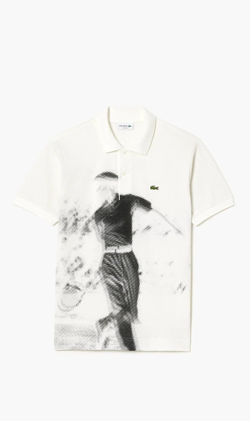 

Lacoste White Original L.12.12 Rene Lacoste Print Polo Shirt for Men | The Deal Outlet