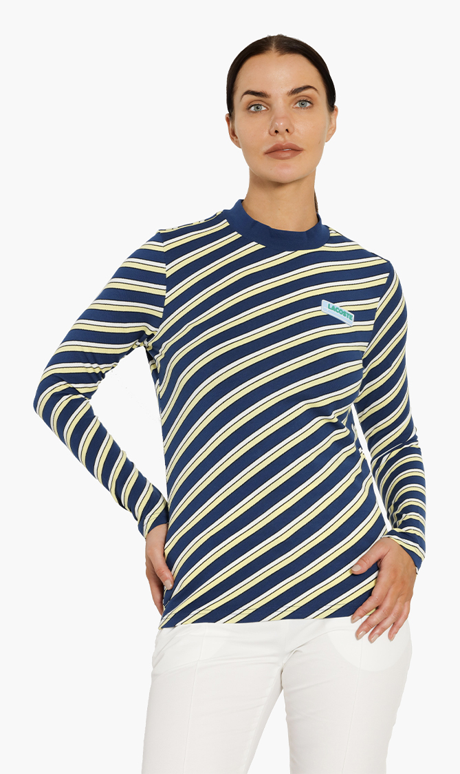 

Lacoste L!ve Striped Turtleneck T-shirt
