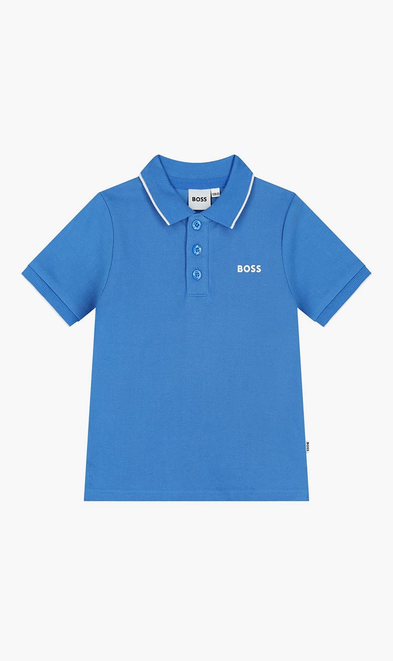 

Boss Blue Short Sleeve Polo for Boys | The Deal Outlet