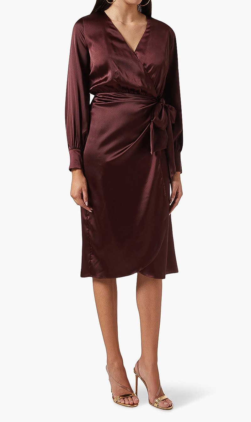 

Never Fully Dressed Brown Coco Wrap Dress for Women | The Deal Outlet