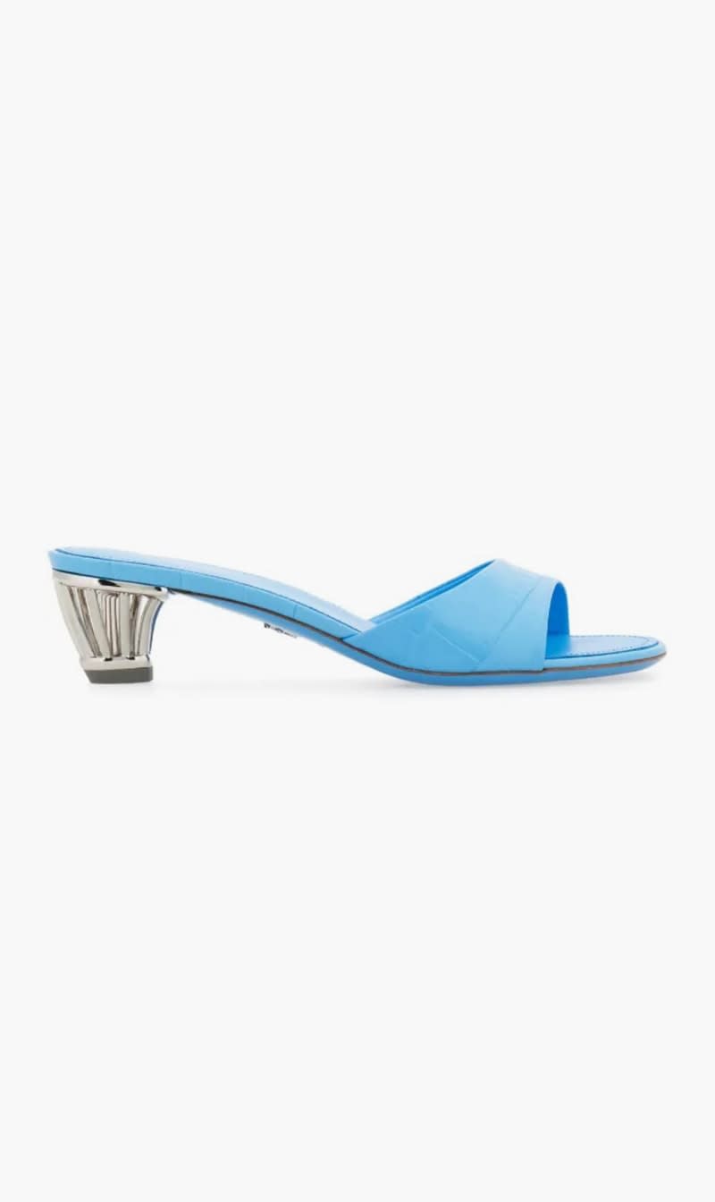 

Salvatore Ferragamo Blue Caged Heel Sandals for Women | The Deal Outlet
