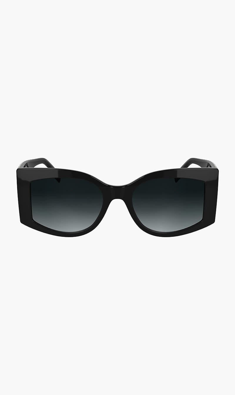 Karl Lagerfeld Black Structured Rectangle Sunglasses for Women