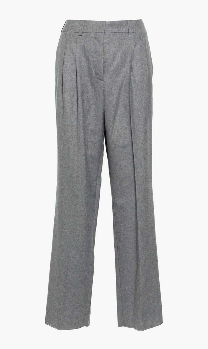 

Stella Mc Cartney Grey Pleated Wool Trousers for Women | The Deal Outlet