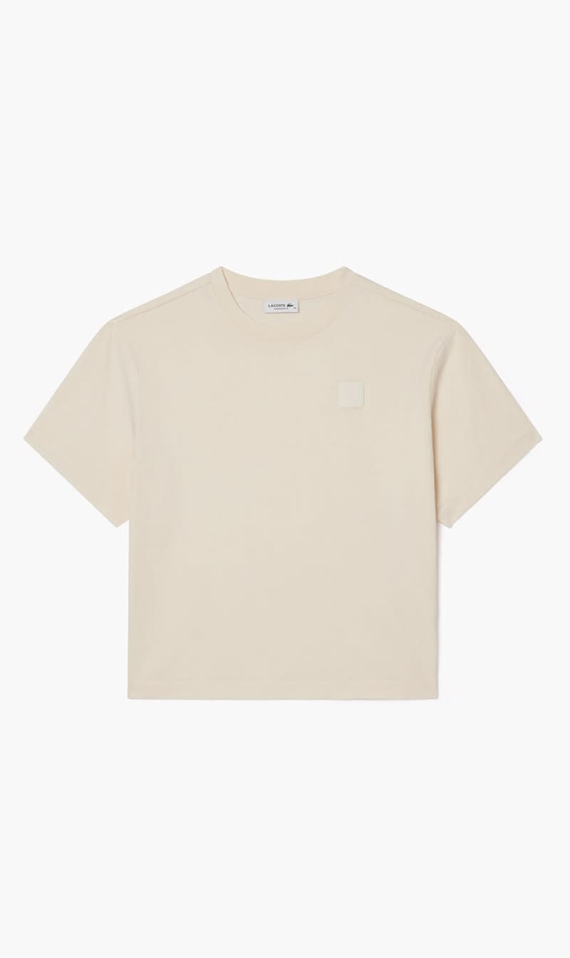 

Lacoste Beige Oversized Wash Effect Badge T-shirt for Women | The Deal Outlet