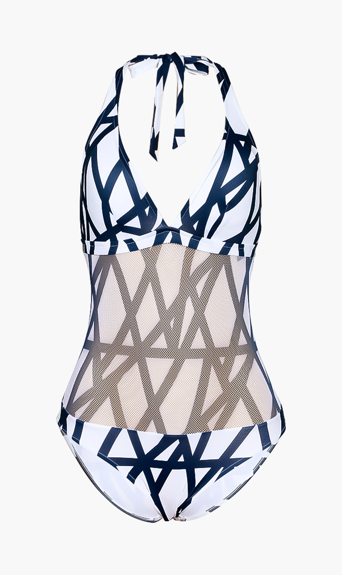 

Fauve Halter One Piece Swimsuit, Blue
