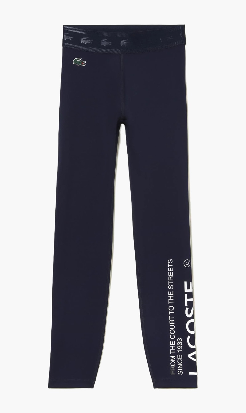 

Lacoste Blue Slim Fit Printed Leggings for Women | The Deal Outlet