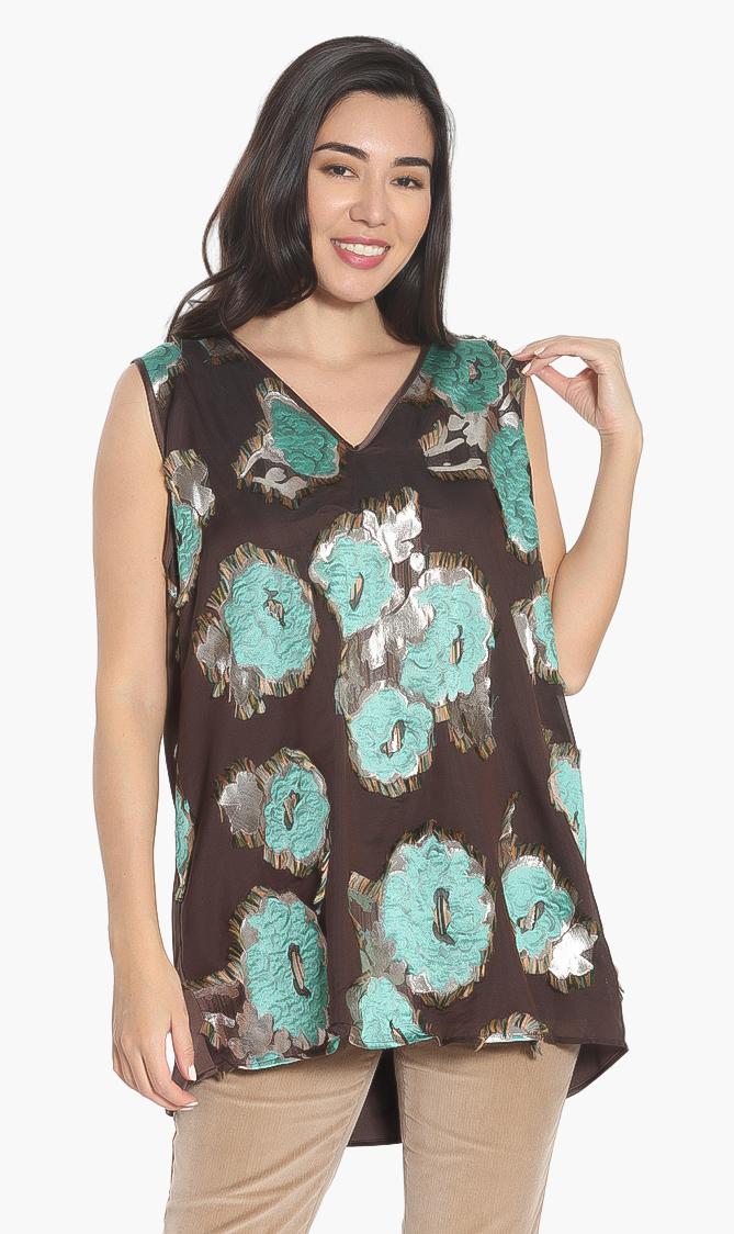 Beauty Jacquard Blouse, Brown