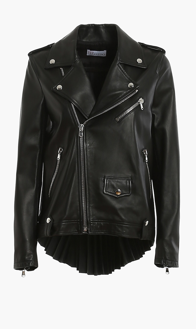 

Red Valentino Pleated Back Leather Jacket