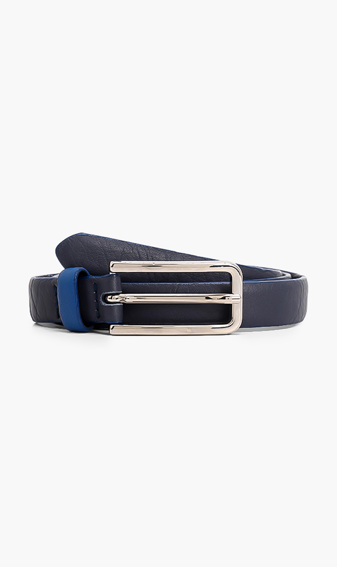 Classic Leather Belt, Blue