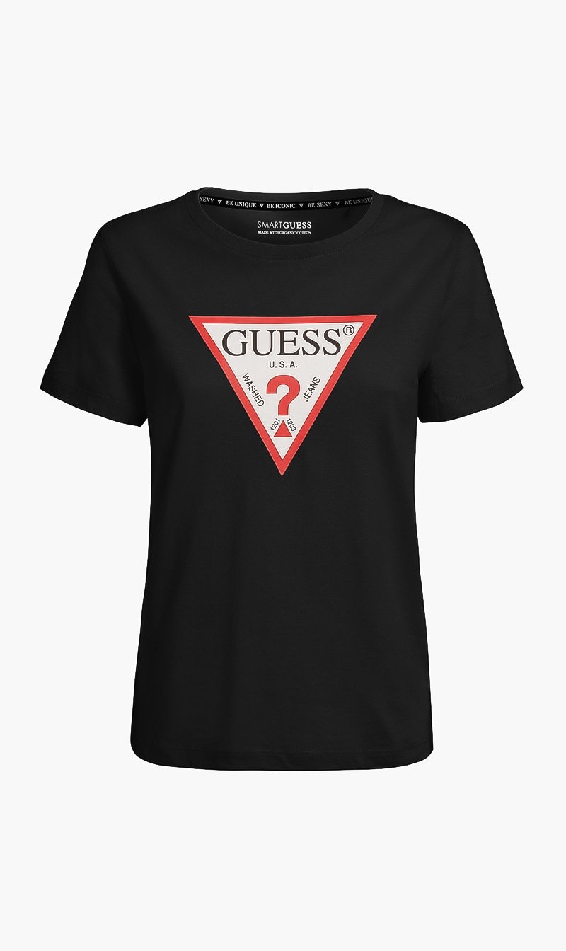 

Guess Black Triangle Logo T-shirt for Women | The Deal Outlet