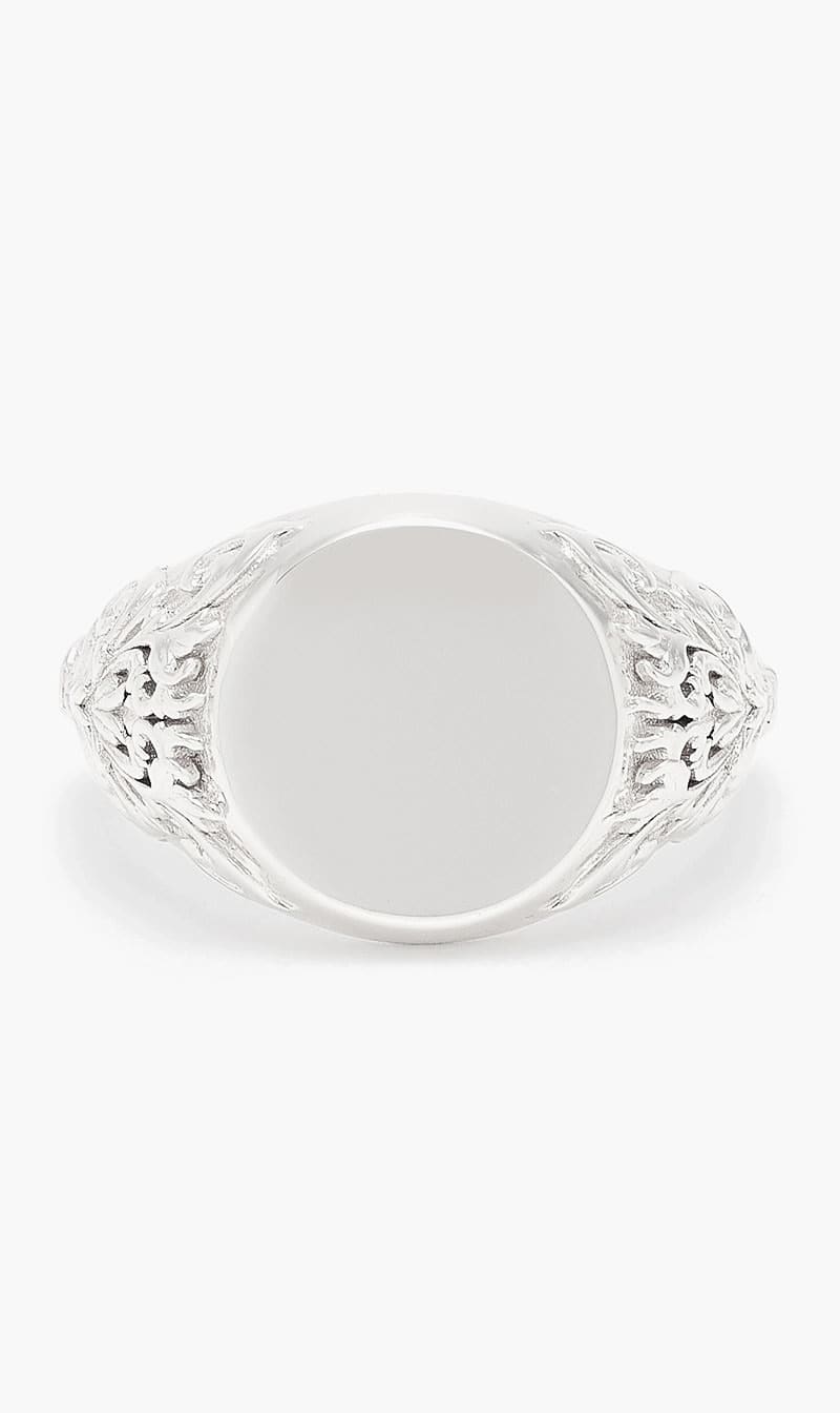 Common Lines Silver Cl Signet Ring for Men