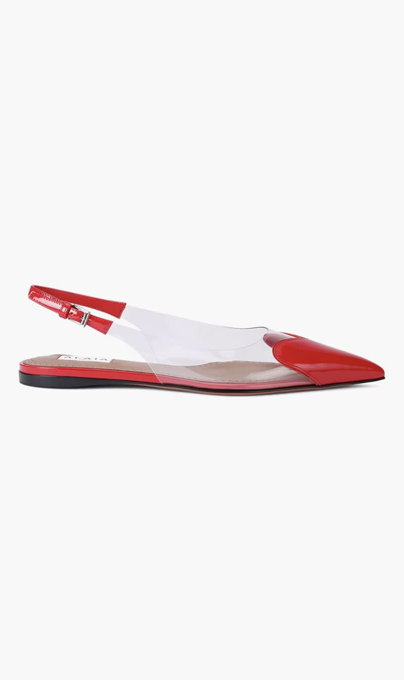 

Alaia Red Slingback Flats for Women | The Deal Outlet